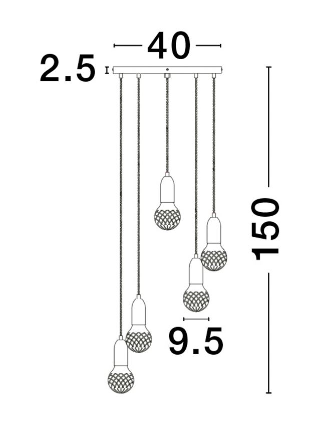 VEDA suspensie SP5 - 9536420 - Black Metal & Clear Glass [8]