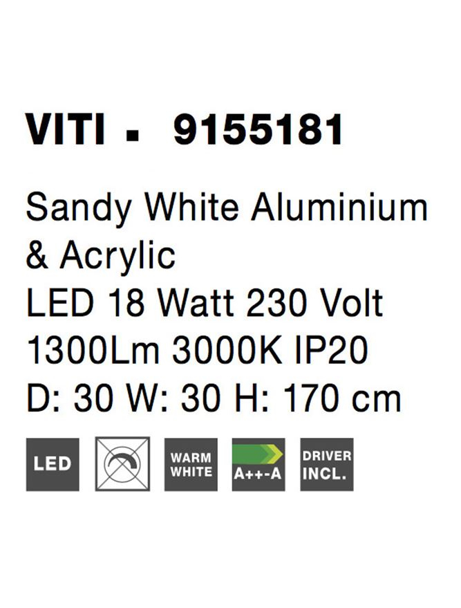 VITI lampadar - 9155181 - Sandy White Aluminium & Acrylic [8]