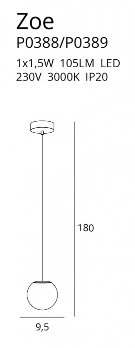 Suspensie moderna aurie - ZOE 1 P0389 - Max Light [2]