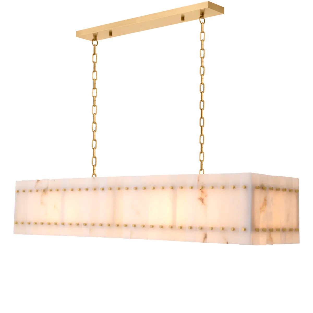 Candelabre - 117008 Chandelier Ruby rectangular Antique brass finish | alabasters