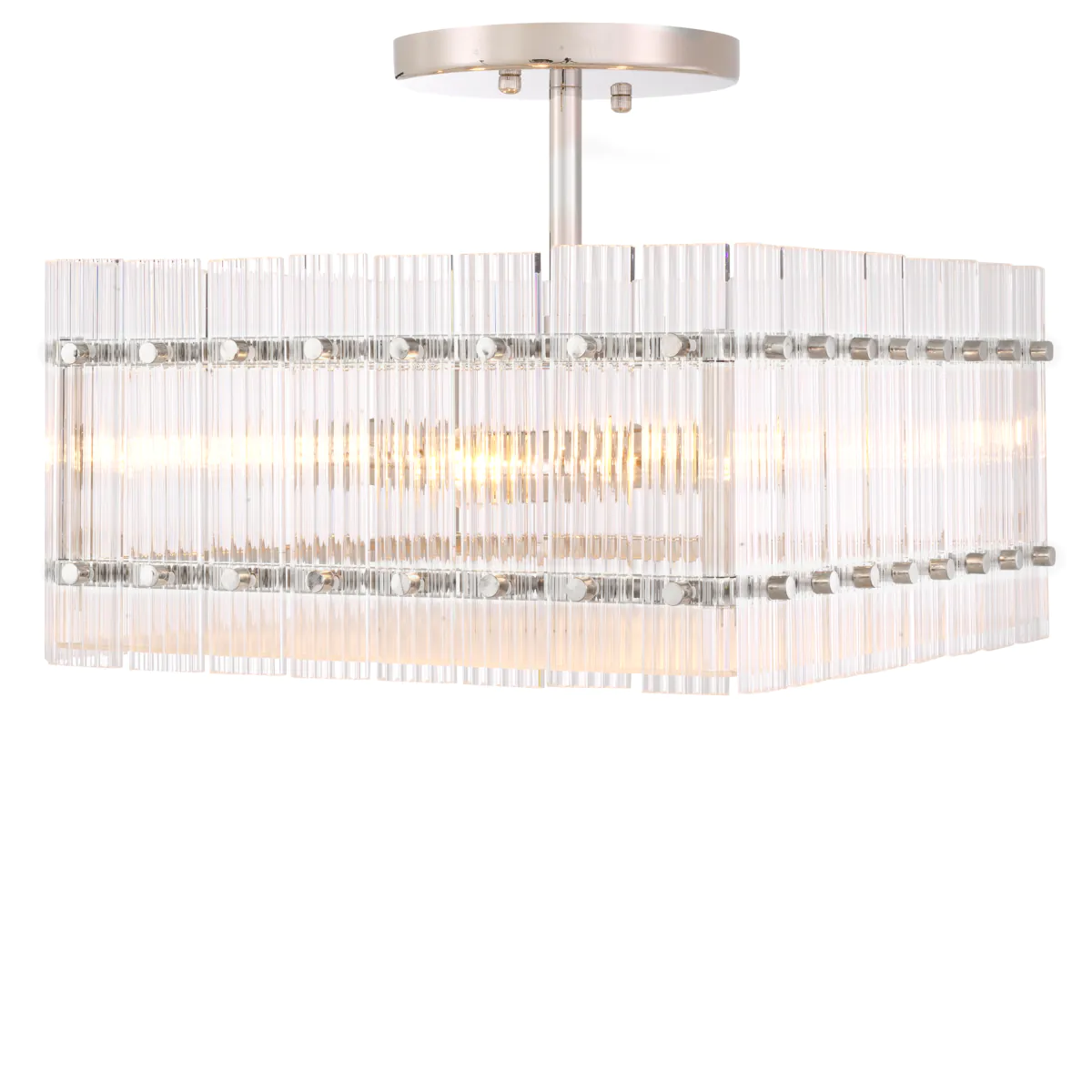 Candelabre - 115536 Ceiling Lamp Ruby square Nickel finish | clear glass | frosted glass