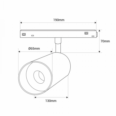 Magnetic track LED spotlight - 48V - 20W - DALI-2 dimmable CCT - Black [4]