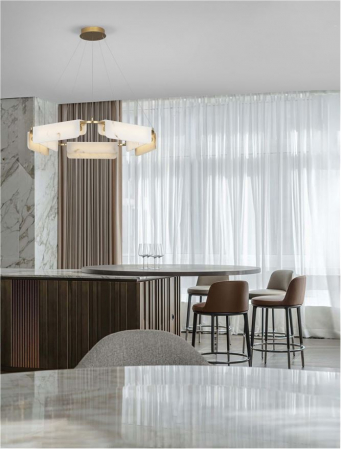 Lustre simple - Aider Suspensie orizontala 5L - Alabastru 45W - 9019759