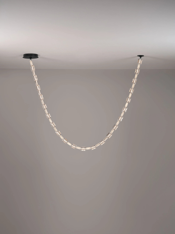 Decorative - ALUME 1 black& chrome - suspensie moderna LED - linie