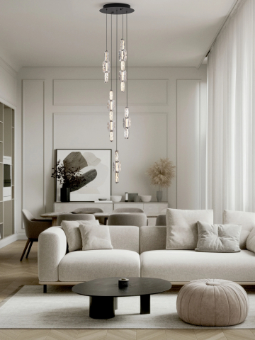 Decorative - ALUME 1 black& chrome - suspensie moderna LED -LL