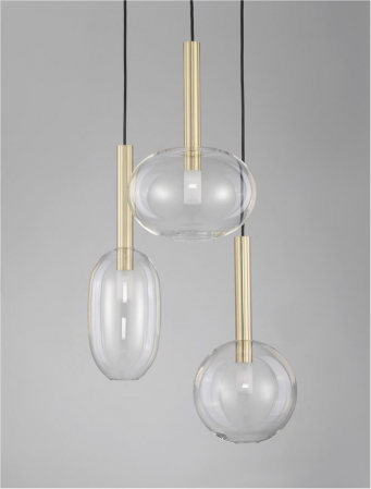 Amelia R3 suspensie moderna Sandy Gold & Clear Glass - 9028834 [3]