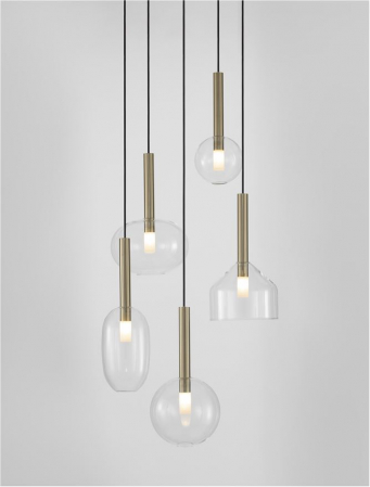 Amelia R5 suspensie moderna Sandy Gold & Clear Glass - 9028835 [4]