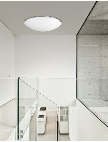 Plafoniere - ANCO plafoniera - 600402 - White Satinated Glass Chrome Metal