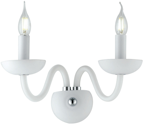 Aplice - APPLIQUE ALFIERE BIANCA/CROMO 2XE14 12X23X26CM