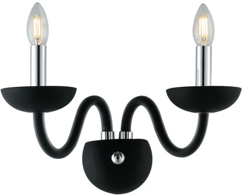 Aplice - APPLIQUE ALFIERE NERO/CROMO 2XE14 12X23X26CM