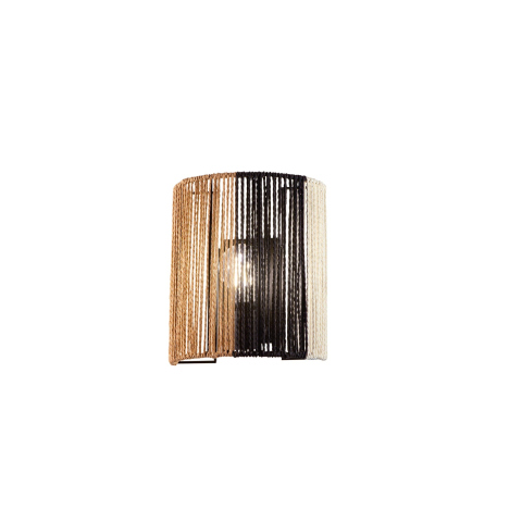 Aplice - APPLIQUE COCONUT BIANCO+NERO+MARRONE IN METALLO 1XE27 40W LAMP. SIZE 20x10x23CM, STRUTTURA 20X10X23CM
