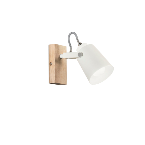 Aplice - APPLIQUE EDA BIANCA/LEGNO 1XE14 15,9X12,3X13,9CM