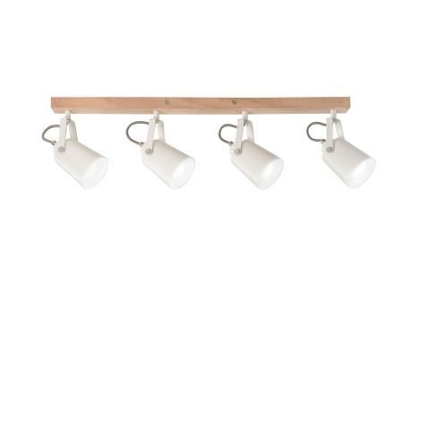 Aplice - APPLIQUE EDA BIANCA/LEGNO 4XE14 68,7X6X16,7CM