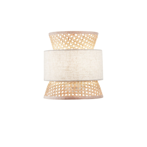Aplice - APPLIQUE GAZEBO BEIGE RATTAN NATURALE+BEIGE 1XE27 24X15X28CM