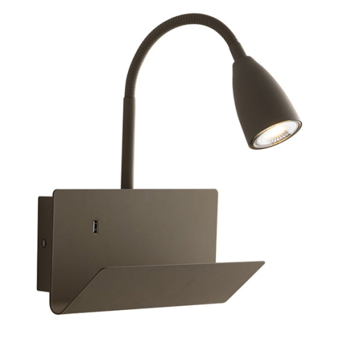 Aplice - APPLIQUE GULP FLESSIBILE FANGO CON USB 2A 1XGU10 23X27X49CM