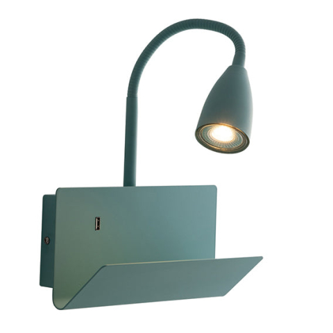 Aplice - APPLIQUE GULP FLESSIBILE VERDE CON USB 2A 1XGU10 23X27X49CM