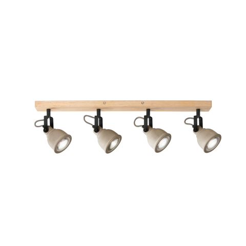 Aplice - APPLIQUE KISA GRIGIA/LEGNO 4XGU10 70X8X15,9CM