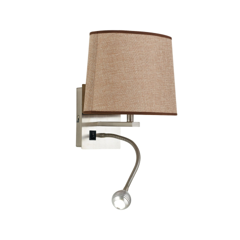 Aplice - APPLIQUE LED + 1XE14 HELLY OVALE ECRU' 3W 60LM 4500K 19,5X30X24CM