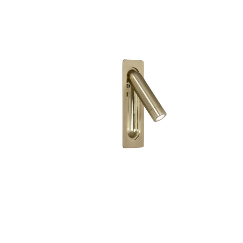 Aplice - APPLIQUE LED AD INCASSO DEFOE ORIENTABILE ORO 3W 300LM 3000K 6,7X14X16,9CM