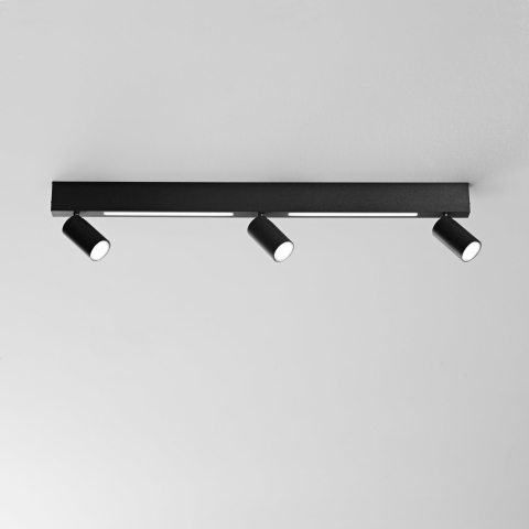 Aplice - APPLIQUE LED ORIENTED NERA 3XGU10 + LED 2X8W 800LM CCT 90X19X3CM