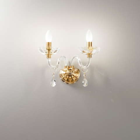 Aplice - APPLIQUE RIFLESSO ORO 2XE14 40X18X35CM
