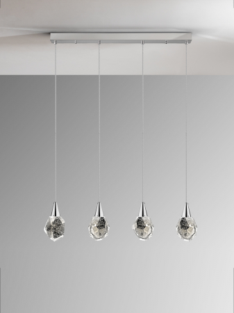 Lustre simple - Suspensie moderna Aquaria 4L 157148 - finisaj crom - Schuller