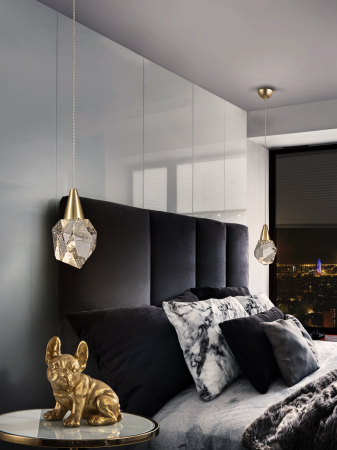 Lustre simple - Suspensie moderna Aquaria 157025 - finisaj auriu matt - Schuller