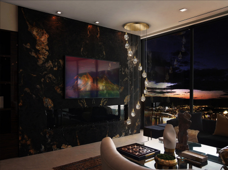 Lustre simple - Suspensie moderna Aquaria 12L 157322 - finisaj matt gold - Schuller