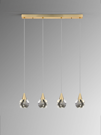 Lustre simple - Suspensie moderna Aquaria 4L 157155 - finisaj matt gold - Schuller