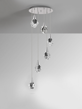 Lustre simple - Suspensie moderna Aquaria 6L 157239 - finisaj crom - Schuller