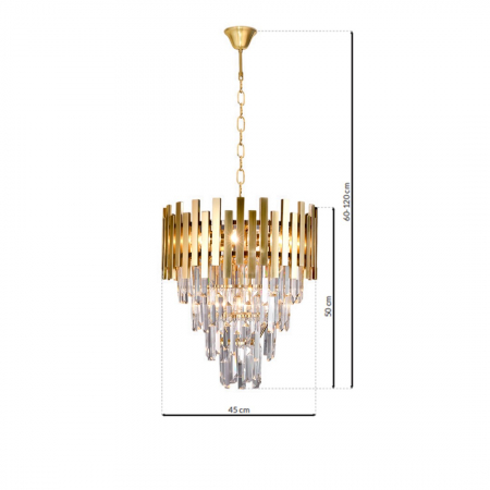 Candelabru modern cu cristale ASPEN2 SP9 diam 45 cm - Milagro [4]
