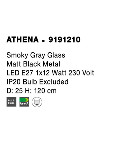 ATHENA suspensie SP1 - 9191210 - Smoky Gray Glass Matt Black Meta [6]