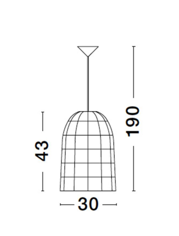 AURORA suspensie SP1 - 9586509 -  Natural Ratan Black Fabric Wire & Base [7]