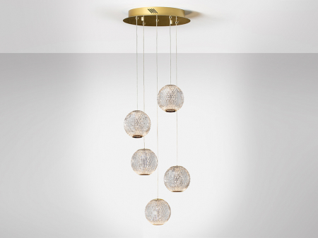 Candelabre - Suspensie moderna Austral 354196 ·AUSTRAL· LED LAMP 5L., Ø32, GOLDEN