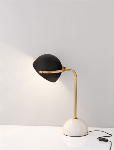 Corpuri pt interior - BISHOP veioza - 9501225 - Gold & Black Metal & Marble