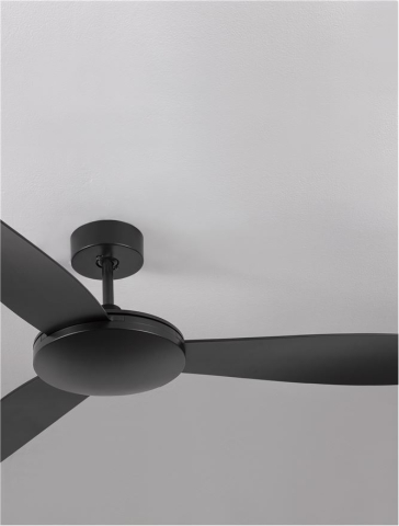 BLAIRE plafoniera - 9952365 - Aluminium Matt Black & Glass 3ABS Black Blades [2]