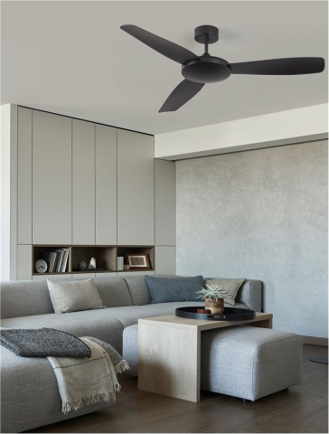 Plafoniere - BLAIRE plafoniera - 9952365 - Aluminium Matt Black & Glass 3ABS Black Blades