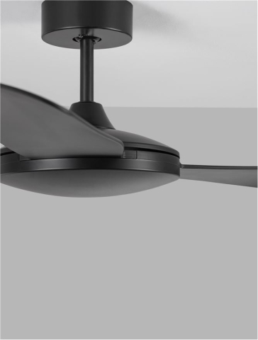 BLAIRE plafoniera - 9952365 - Aluminium Matt Black & Glass 3ABS Black Blades [3]