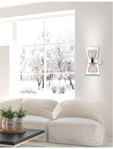 BOCCALE aplica AP2 - 1300301312 - Chrome Aluminium Clear Glass