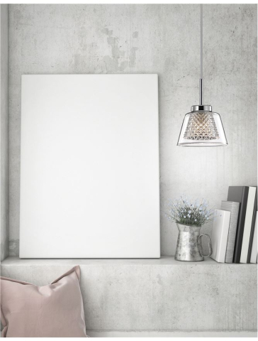 BOCCALE suspensie SP1 - 1300301301 - Chrome Aluminium Clear Glass