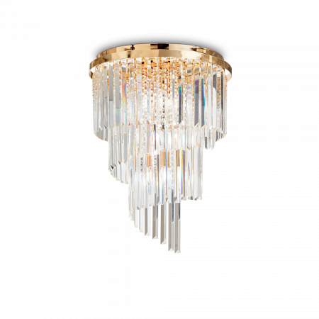 Plafoniere - PLAFONIERA CLASICA CU CRISTALE CARLTON PL12 - IDEAL-LUX