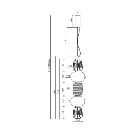 CARO SMOKED 40W LED - suspensie moderna ML0362 [4]