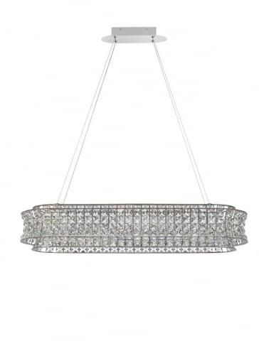 CELYSIA OVAL SP60 crom - Suspensie cristal - moderna