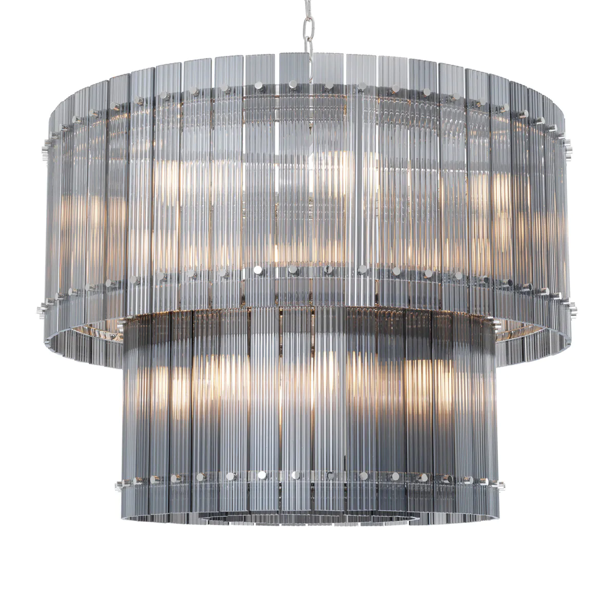 Candelabre - Chandelier Ruby L Nickel finish | smoke glass