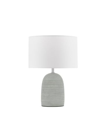 CHEMPO veioza - 9050166 - Grey Concrete & Metal White Fabric Shade [1]