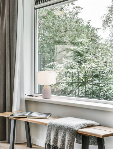 Corpuri pt interior - CHEMPO veioza - 9050166 - Grey Concrete & Metal White Fabric Shade