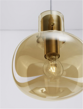 Cinzia Suspensie mica moderna -  9236650 - Champagne Glass & White Cord & Brass gold Metal [3]