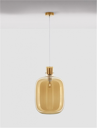 Corpuri pt interior - Cinzia Suspensie mare moderna -  9236640 - Champagne Glass & White Cord & Brass gold Metal