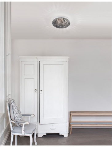 Plafoniere - CLAM plafoniera - 9738254 - Smoke Chrome Glass White Metal