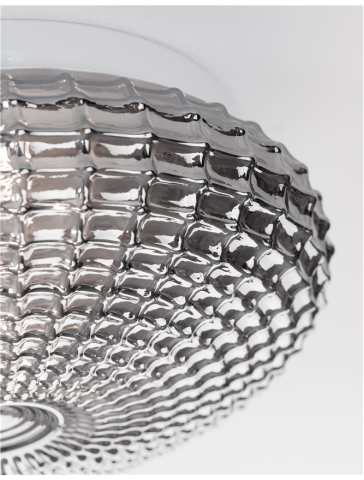 CLAM plafoniera - 9738254 - Smoke Chrome Glass White Metal [6]